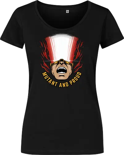 overpower mutant - Superhero, cyclops, superhero, mutant, cool, parody, pantone, colour, antihero, simple - Women T-Shirt