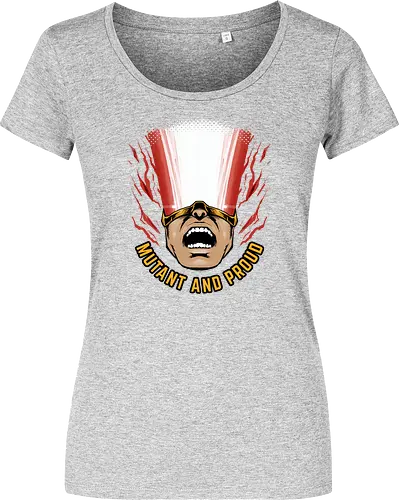 overpower mutant - Superhero, cyclops, superhero, mutant, cool, parody, pantone, colour, antihero, simple - Women T-Shirt