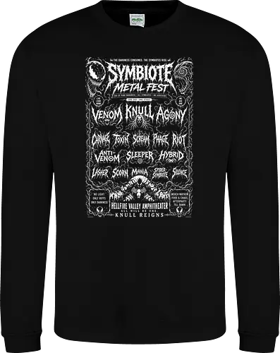 symbiote death fest - Symbiote, symbiote, Superhero, antivenom, agony, carnage, knull, superhero, antihero, cool, metalfest, metalhead, hardcore, deathcore, music, poster - Sweatshirt