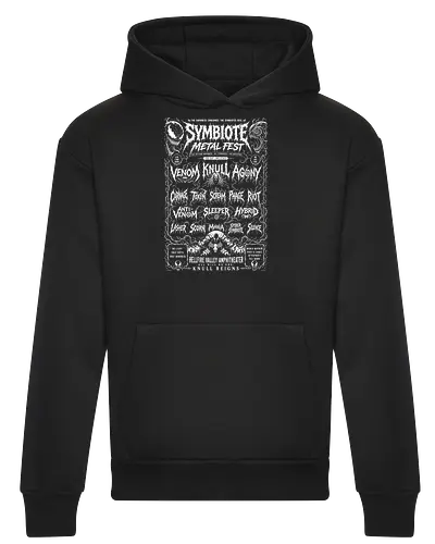 symbiote death fest - Symbiote, symbiote, Superhero, antivenom, agony, carnage, knull, superhero, antihero, cool, metalfest, metalhead, hardcore, deathcore, music, poster - Heavyweight Hoodie