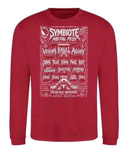 symbiote death fest - Symbiote, symbiote, Superhero, antivenom, agony, carnage, knull, superhero, antihero, cool, metalfest, metalhead, hardcore, deathcore, music, poster - Sweatshirt