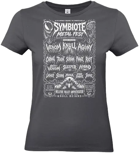 symbiote death fest - Symbiote, symbiote, Superhero, antivenom, agony, carnage, knull, superhero, antihero, cool, metalfest, metalhead, hardcore, deathcore, music, poster - Standard T-Shirt (Women)