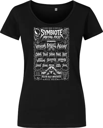 symbiote death fest - Symbiote, symbiote, Superhero, antivenom, agony, carnage, knull, superhero, antihero, cool, metalfest, metalhead, hardcore, deathcore, music, poster - Women T-Shirt