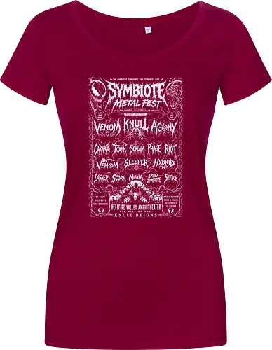 symbiote death fest - Symbiote, symbiote, Superhero, antivenom, agony, carnage, knull, superhero, antihero, cool, metalfest, metalhead, hardcore, deathcore, music, poster - Women T-Shirt
