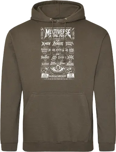 multiverse metal fest  - Superhero, thunderbolt, cool, metalhead, deathmetal, poster, mutant, superhero, antihero - Standard Hoodie