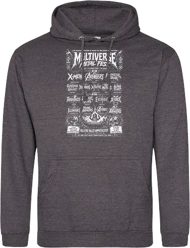 multiverse metal fest  - Superhero, thunderbolt, cool, metalhead, deathmetal, poster, mutant, superhero, antihero - Standard Hoodie