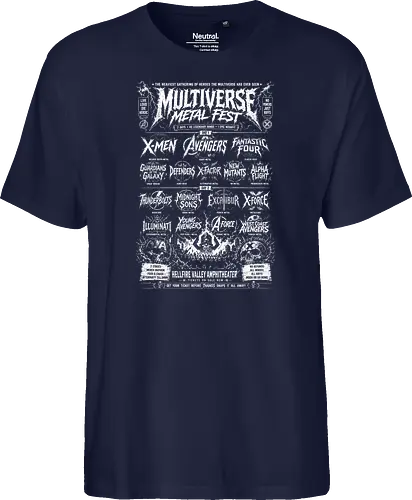 multiverse metal fest  - Superhero, thunderbolt, cool, metalhead, deathmetal, poster, mutant, superhero, antihero - Fairtrade T-Shirt