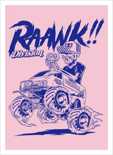 lunch box garage - skull, skeleton, tamiya, lunchbox, carshow, cargarage, speed, monstercar - Artprint