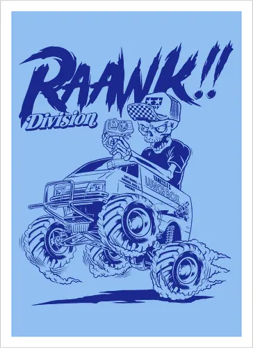 lunch box garage - skull, skeleton, tamiya, lunchbox, carshow, cargarage, speed, monstercar - Artprint