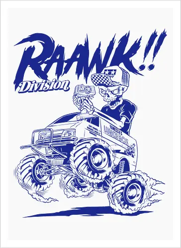 lunch box garage - skull, skeleton, tamiya, lunchbox, carshow, cargarage, speed, monstercar - Artprint