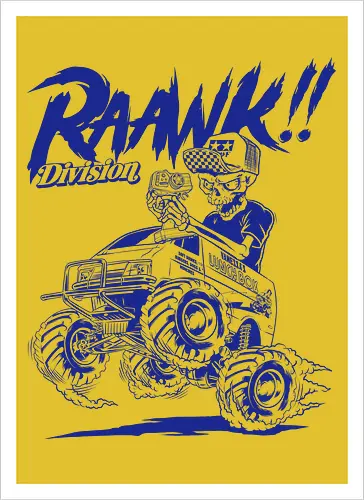 lunch box garage - skull, skeleton, tamiya, lunchbox, carshow, cargarage, speed, monstercar - Artprint