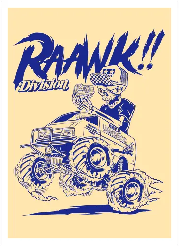 lunch box garage - skull, skeleton, tamiya, lunchbox, carshow, cargarage, speed, monstercar - Artprint