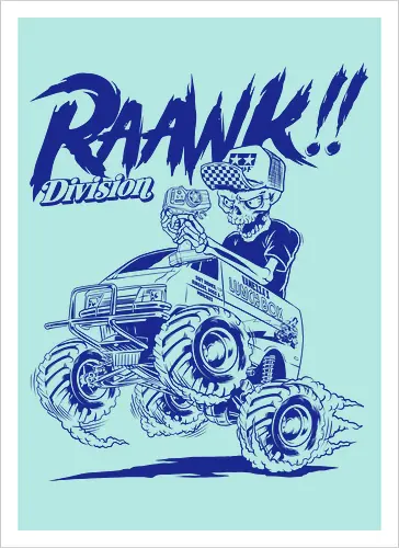 lunch box garage - skull, skeleton, tamiya, lunchbox, carshow, cargarage, speed, monstercar - Artprint