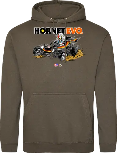 chibi gundam driving car - gundam, car, hornet, tamiya, carshow, robot, mecha, japanese, hobby, race, speed - Standard Hoodie