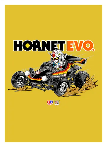 chibi gundam driving car - gundam, car, hornet, tamiya, carshow, robot, mecha, japanese, hobby, race, speed - Artprint