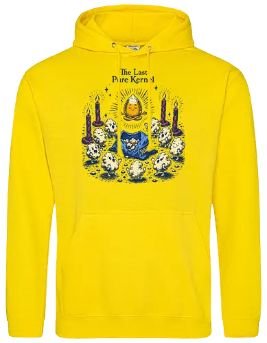The Last Pure Kernel - corn kernel, cors, snacks, popcorn, food humor, absurd, funny food, cult, surreal, retro - Standard Hoodie