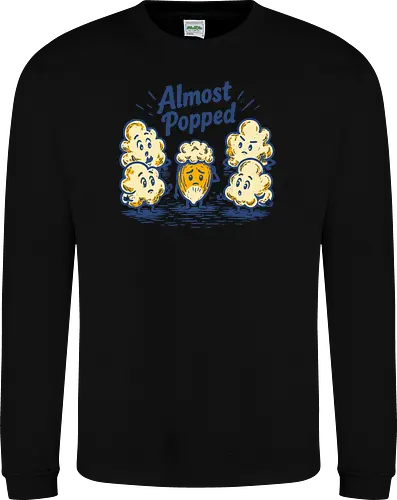 Almost Popped - retro, corn, corn kernel, popcorn, vintage, funny food, food humor, relatable, snacks - Sweatshirt