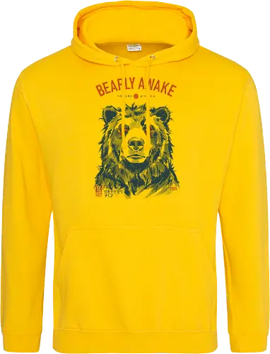 Bearly Awake - bear, funny, tired, sleep, vintage, retro, japanese, pun, morning, coffee, quote, humor, mood, exhausted, sleepy - Standard Hoodie