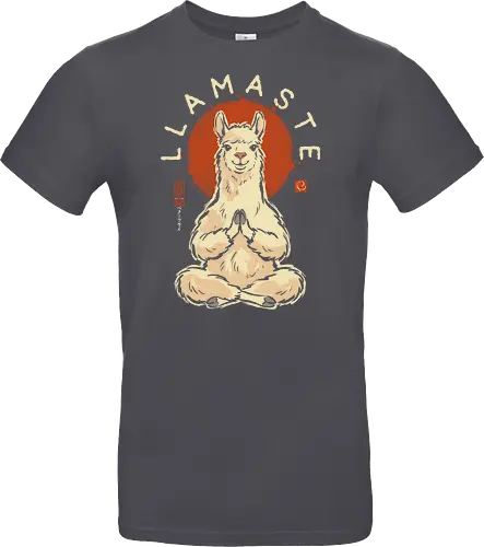 Llamaste - llama, yoga, llamaste, funny, vintage, retro, japanese, meditation, zen, namaste, pun, quote, humor, cute, alpaca - Standard T-Shirt