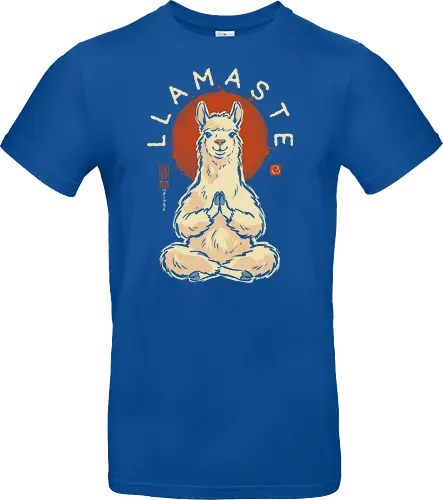 Llamaste - llama, yoga, llamaste, funny, vintage, retro, japanese, meditation, zen, namaste, pun, quote, humor, cute, alpaca - Standard T-Shirt