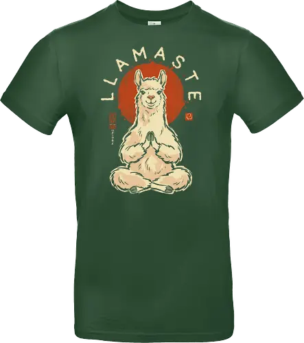 Llamaste - llama, yoga, llamaste, funny, vintage, retro, japanese, meditation, zen, namaste, pun, quote, humor, cute, alpaca - Standard T-Shirt