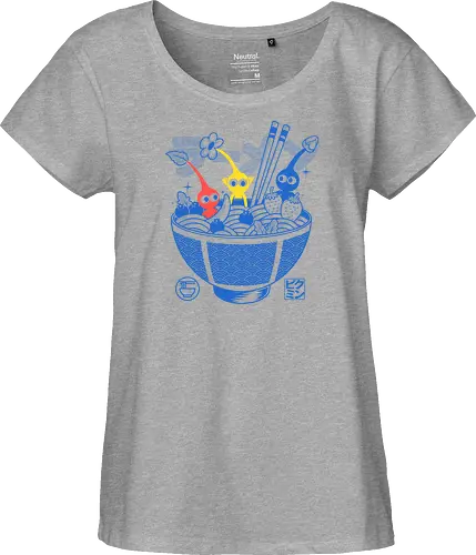 Fruit Ramen - ramen, fruit, noodles, gaming, gamer, videogame, cute, kawaii, japanese, japan, food, funny, retro, nostalgia, geek, popculture, cartoon, creatures, botanical, anime - Fairtrade Girl Shirt