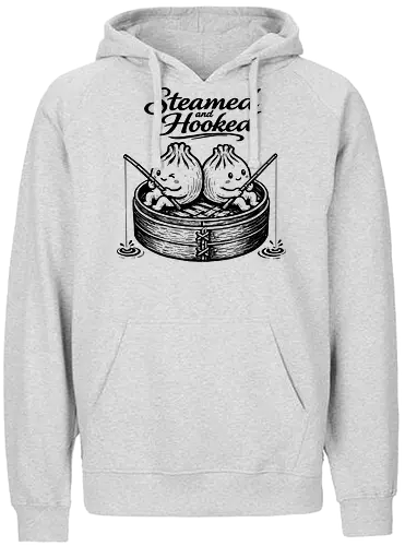 Steamed And Hooked - bao, xia long bao, dumpling, chinese food, comfort food, funny dumpling, dumplings, steamed dumpling, hooked - Fairtrade Hoodie