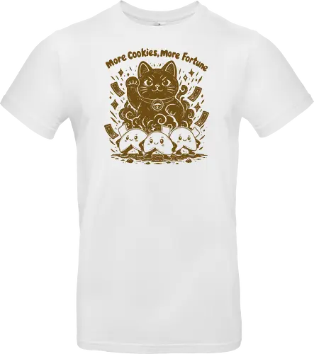 More Cookies More Fortune - cookies, cookie, fortune cookies, lucky symbol, fortune cookie, linocut, lucky, funny cookie, funny food, snacks, good luck - Standard T-Shirt