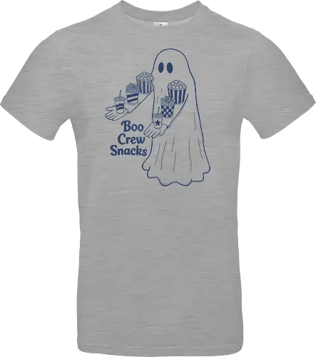 Boo Crew Snacks  - ghost, boo, movie snacks, popcorn, soda, french fries, boo crew snack, movie lover, horror movie, funny snacks, halloween, spooky season, halloween design - Standard T-Shirt