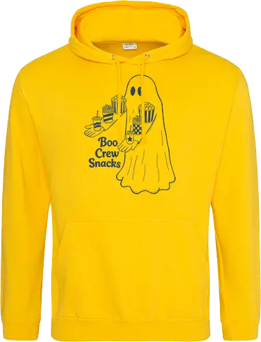 Boo Crew Snacks  - ghost, boo, movie snacks, popcorn, soda, french fries, boo crew snack, movie lover, horror movie, funny snacks, halloween, spooky season, halloween design - Standard Hoodie