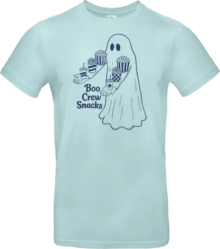 Boo Crew Snacks  - ghost, boo, movie snacks, popcorn, soda, french fries, boo crew snack, movie lover, horror movie, funny snacks, halloween, spooky season, halloween design - Standard T-Shirt