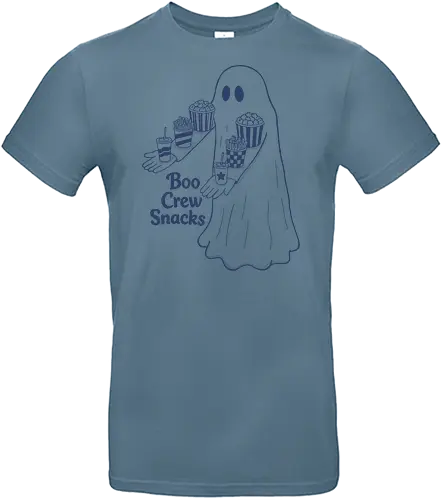 Boo Crew Snacks  - ghost, boo, movie snacks, popcorn, soda, french fries, boo crew snack, movie lover, horror movie, funny snacks, halloween, spooky season, halloween design - Standard T-Shirt