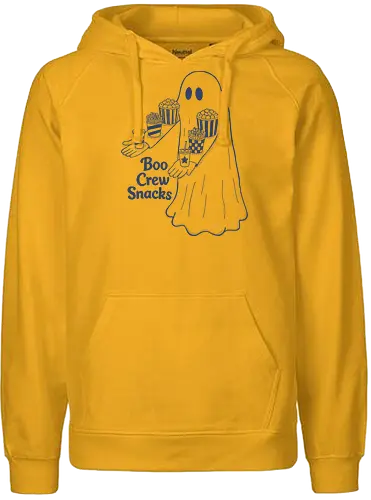 Boo Crew Snacks  - ghost, boo, movie snacks, popcorn, soda, french fries, boo crew snack, movie lover, horror movie, funny snacks, halloween, spooky season, halloween design - Fairtrade Hoodie