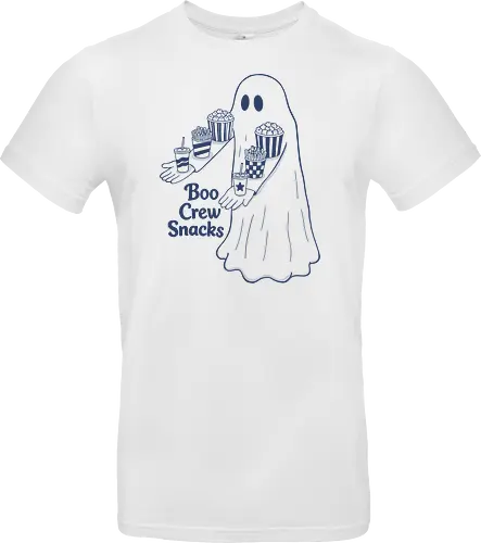 Boo Crew Snacks  - ghost, boo, movie snacks, popcorn, soda, french fries, boo crew snack, movie lover, horror movie, funny snacks, halloween, spooky season, halloween design - Standard T-Shirt