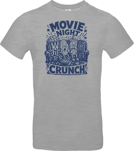 Movie Night Crunch - movie night, horror movie, movie lover, movie snacks, popcorn, soda, french fries, funny food, cinema snacks, crunch - Standard T-Shirt