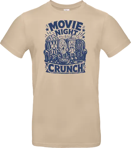 Movie Night Crunch - movie night, horror movie, movie lover, movie snacks, popcorn, soda, french fries, funny food, cinema snacks, crunch - Standard T-Shirt
