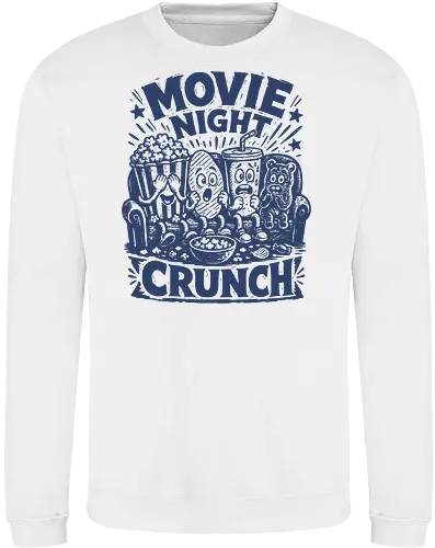Movie Night Crunch - movie night, horror movie, movie lover, movie snacks, popcorn, soda, french fries, funny food, cinema snacks, crunch - Sweatshirt