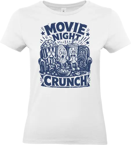 Movie Night Crunch - movie night, horror movie, movie lover, movie snacks, popcorn, soda, french fries, funny food, cinema snacks, crunch - Standard T-Shirt (Women)