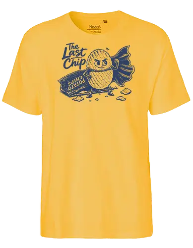 The Last Chip - chip, chips, potato, the last chip, potato chip, crunchy, snacks, funny food - Fairtrade T-Shirt