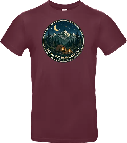 Not All Who Wander Are Lost Camping Abenteuer Frieden - Camping, Abenteuer, Natur, Outdoor, Berge, Wandern, Lagerfeuer, Abenteuerlust, Wald - Standard T-Shirt