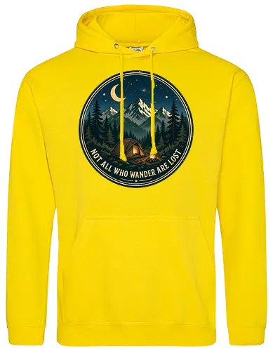 Not All Who Wander Are Lost Camping Abenteuer Frieden - Camping, Abenteuer, Natur, Outdoor, Berge, Wandern, Lagerfeuer, Abenteuerlust, Wald - Standard Hoodie