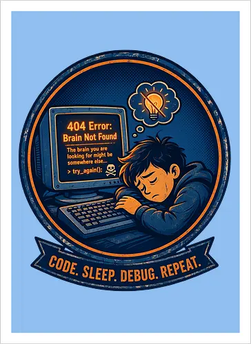 Code Sleep Debug Repeat Programmierer Entwickler - Programmierer, Entwickler, Code, Coding, Nerd, Geek, Computer, IT, Debugging - Artprint