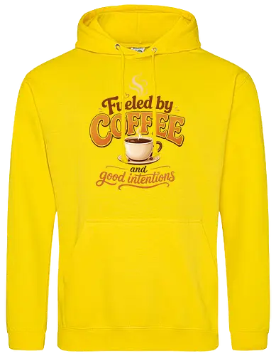 Fueled by Coffee and Good Intentions Kaffee Spruch Design - Kaffee, Coffee, Kaffeeliebhaber, Espresso, Spruch, Lifestyle, Morgenmuffel, Genuss, Office - Standard Hoodie