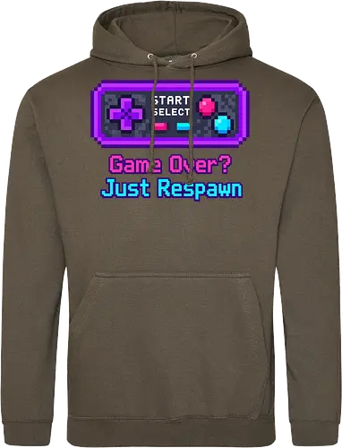 Game Over Just Respawn Gamer Controller Retro Gaming - Gaming, Retro, Videospiele, Controller, Zocker, Nerd, Geek, Respawn, Gamer - Standard Hoodie