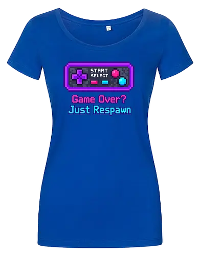 Game Over Just Respawn Gamer Controller Retro Gaming - Gaming, Retro, Videospiele, Controller, Zocker, Nerd, Geek, Respawn, Gamer - Women T-Shirt