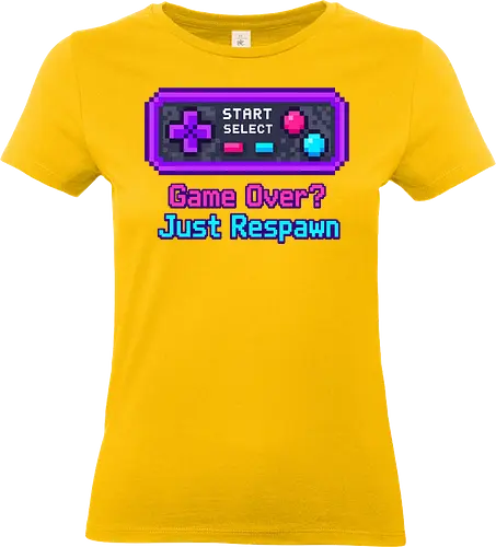 Game Over Just Respawn Gamer Controller Retro Gaming - Gaming, Retro, Videospiele, Controller, Zocker, Nerd, Geek, Respawn, Gamer - Standard T-Shirt (Women)