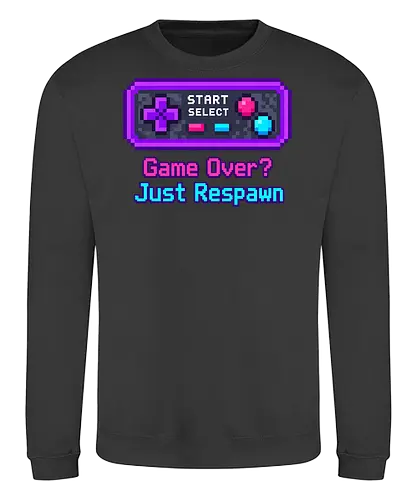 Game Over Just Respawn Gamer Controller Retro Gaming - Gaming, Retro, Videospiele, Controller, Zocker, Nerd, Geek, Respawn, Gamer - Sweatshirt