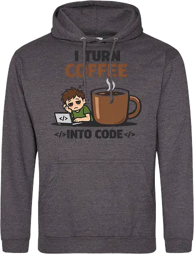I Turn Coffee Into Code Programmierer Kaffee - Programmierer, Entwickler, Kaffee, Code, Coding, Coffee, Software, Nerd, Geek - Standard Hoodie