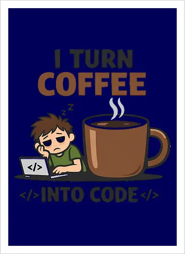 I Turn Coffee Into Code Programmierer Kaffee - Programmierer, Entwickler, Kaffee, Code, Coding, Coffee, Software, Nerd, Geek - Artprint