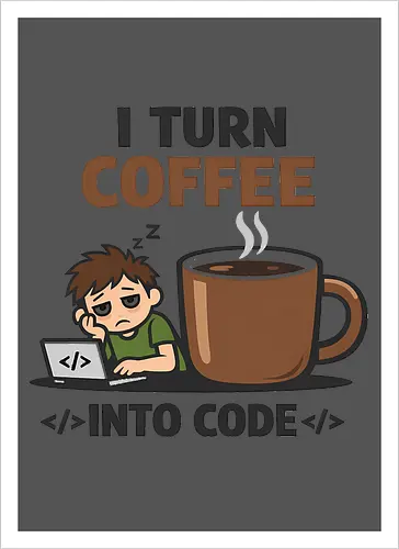 I Turn Coffee Into Code Programmierer Kaffee - Programmierer, Entwickler, Kaffee, Code, Coding, Coffee, Software, Nerd, Geek - Artprint